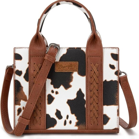 Wrangler Mini Tote Bag for Women Cow Print Western Crossbody Purse
